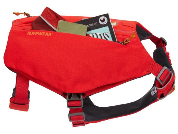 Ruffwear - Postroj s brašnami Switchbak™ barva Red Sumac